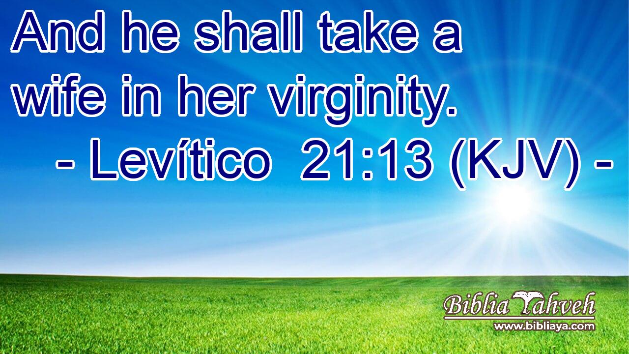 And he shall take a wife in her virginity.
