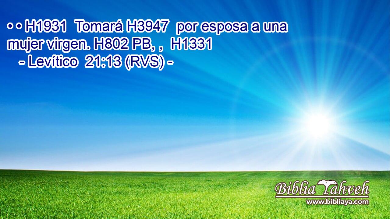 • • H1931  Tomará H3947  por esposa a una mujer virgen. H802 PB, ,  H1331 