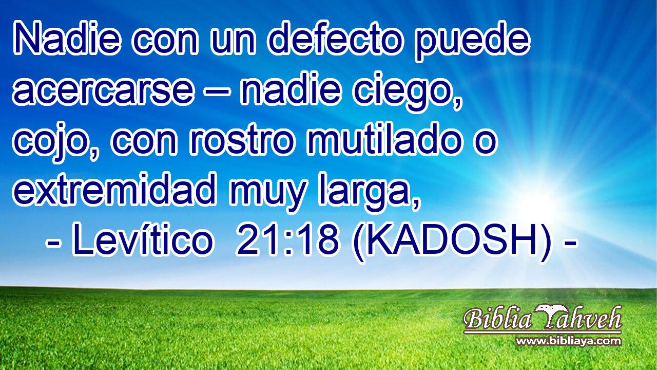  Nadie con un defecto puede acercarse – nadie ciego, cojo, con rostro mutilado o extremidad muy larga, 