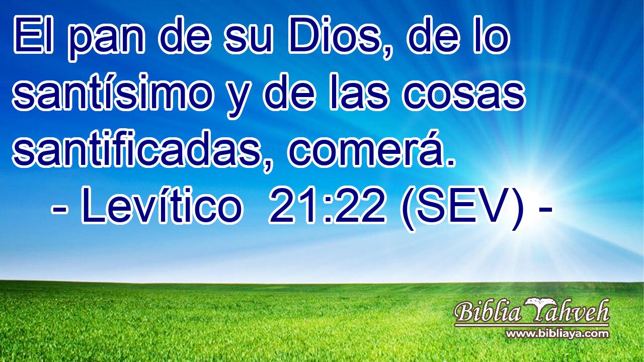 El pan de su Dios, de lo santísimo y de las cosas santificadas, comerá.