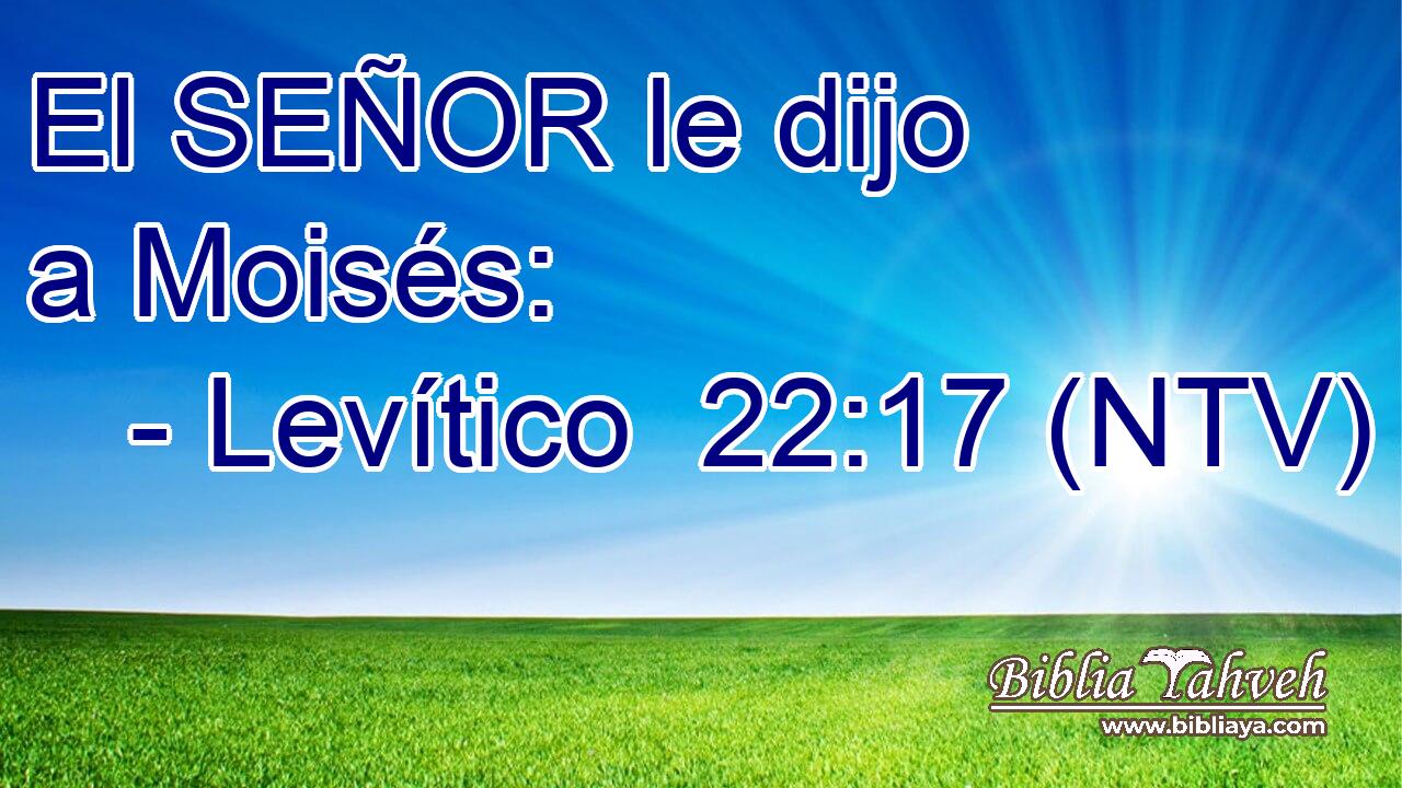 El SEÑOR le dijo a Moisés: