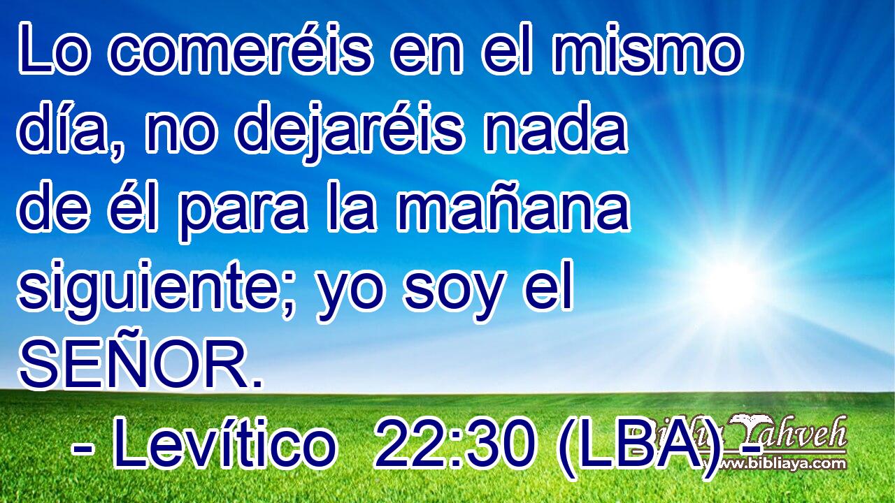 Lo comeréis en el mismo día, no dejaréis nada de él para la mañana siguiente; yo soy el SEÑOR.