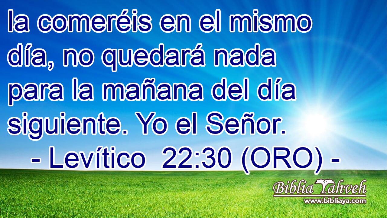  la comeréis en el mismo día, no quedará nada para la mañana del día siguiente. Yo el Señor. 