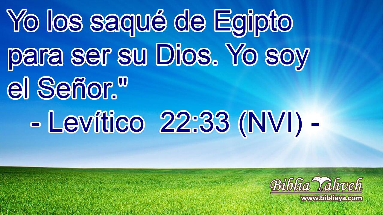 Yo los saqué de Egipto para ser su Dios. Yo soy el Señor.