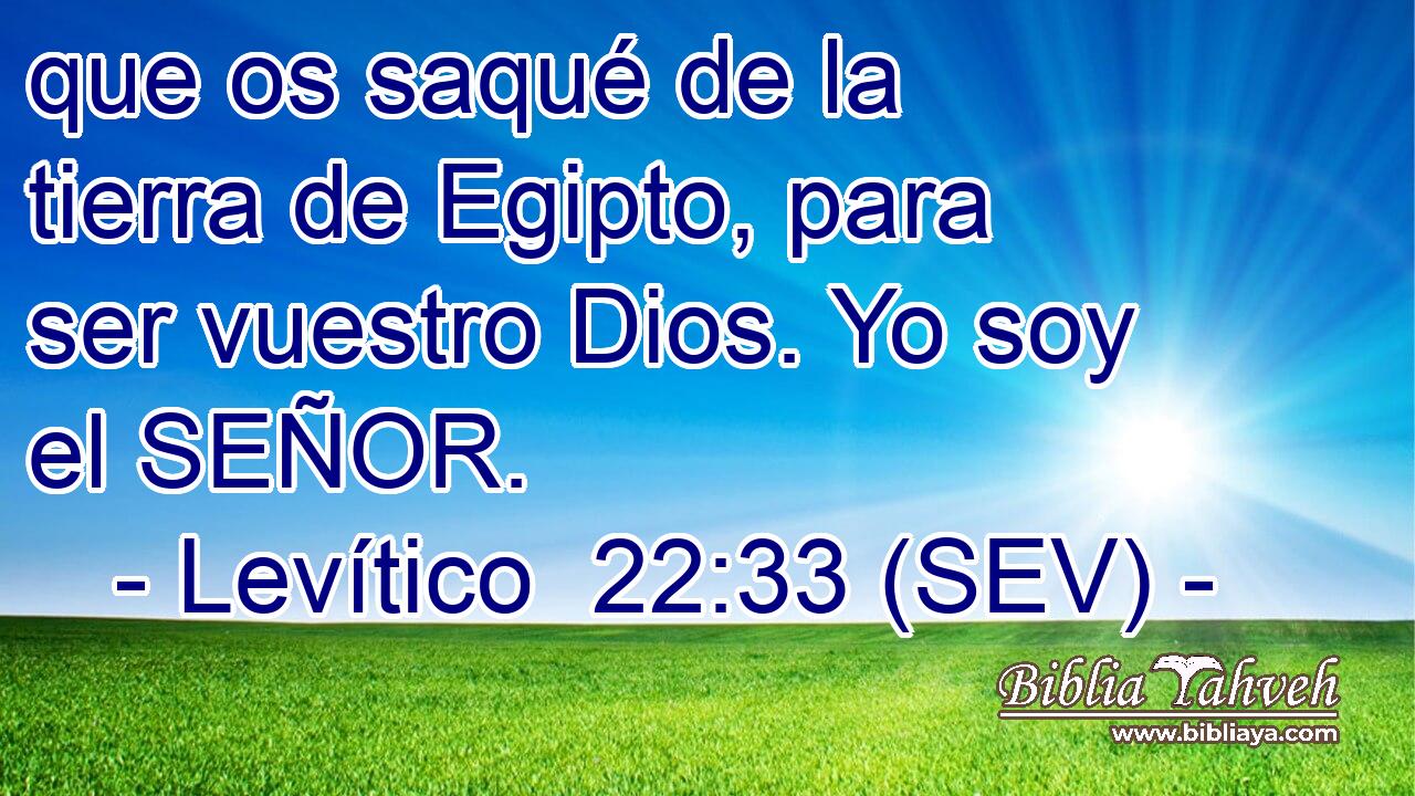 que os saqué de la tierra de Egipto, para ser vuestro Dios. Yo soy el SEÑOR.