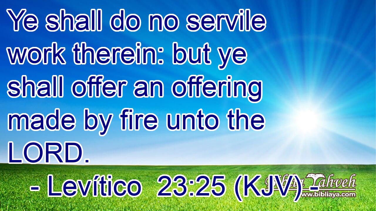 Ye shall do no servile work therein: but ye shall offer an offering made by fire unto the LORD.