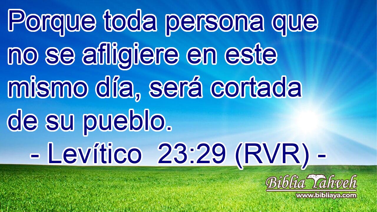 Porque toda persona que no se afligiere en este mismo día, será cortada de su pueblo.