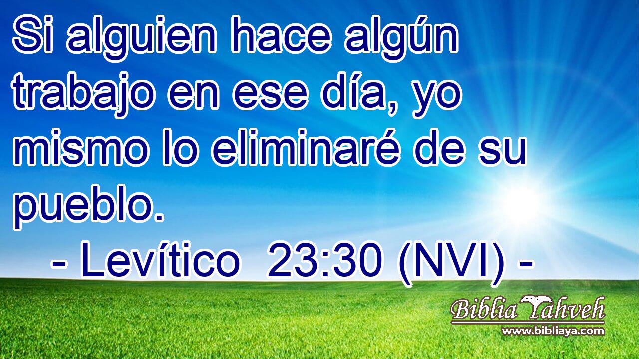  Si alguien hace algún trabajo en ese día, yo mismo lo eliminaré de su pueblo. 