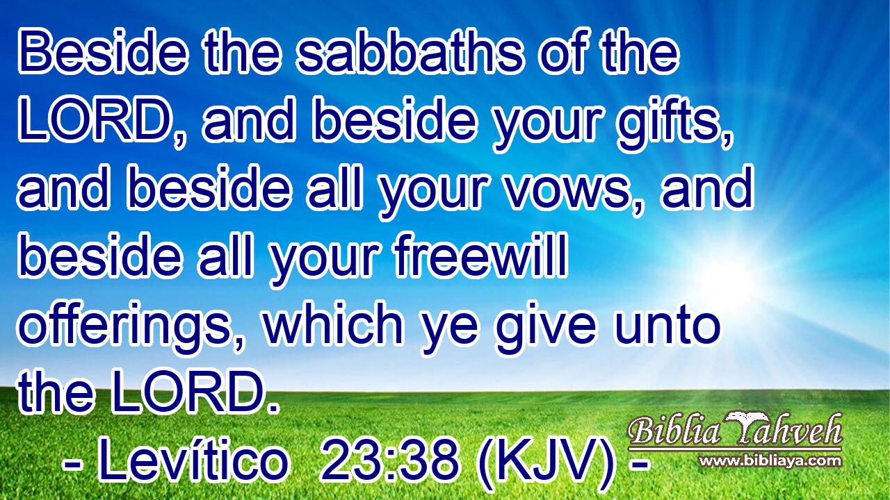 Beside the sabbaths of the LORD, and beside your gifts, and beside all your vows, and beside all your freewill offerings, which ye give unto the LORD.