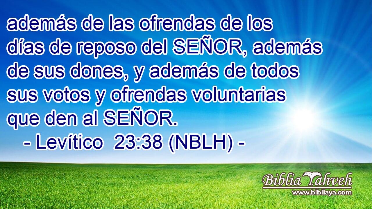  además de las ofrendas de los días de reposo del SEÑOR, además de sus dones, y además de todos sus votos y ofrendas voluntarias que den al SEÑOR. 