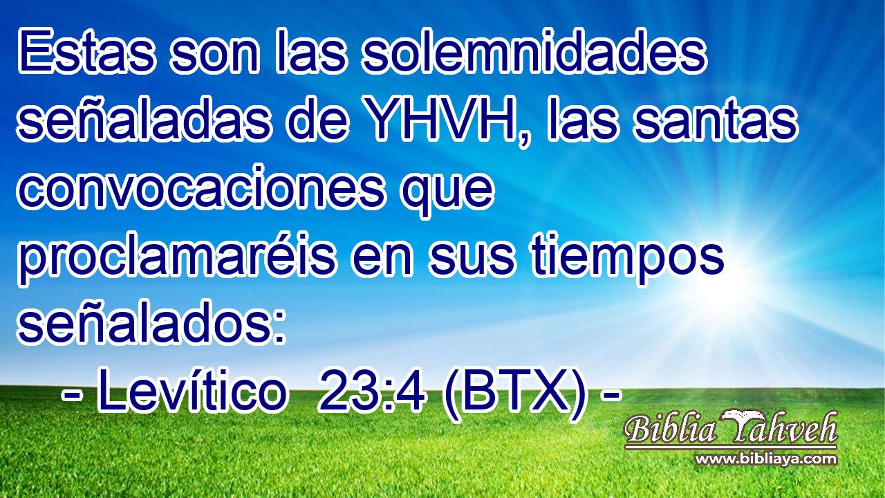 Estas son las solemnidades señaladas de YHVH, las santas convocaciones que proclamaréis en sus tiempos señalados: