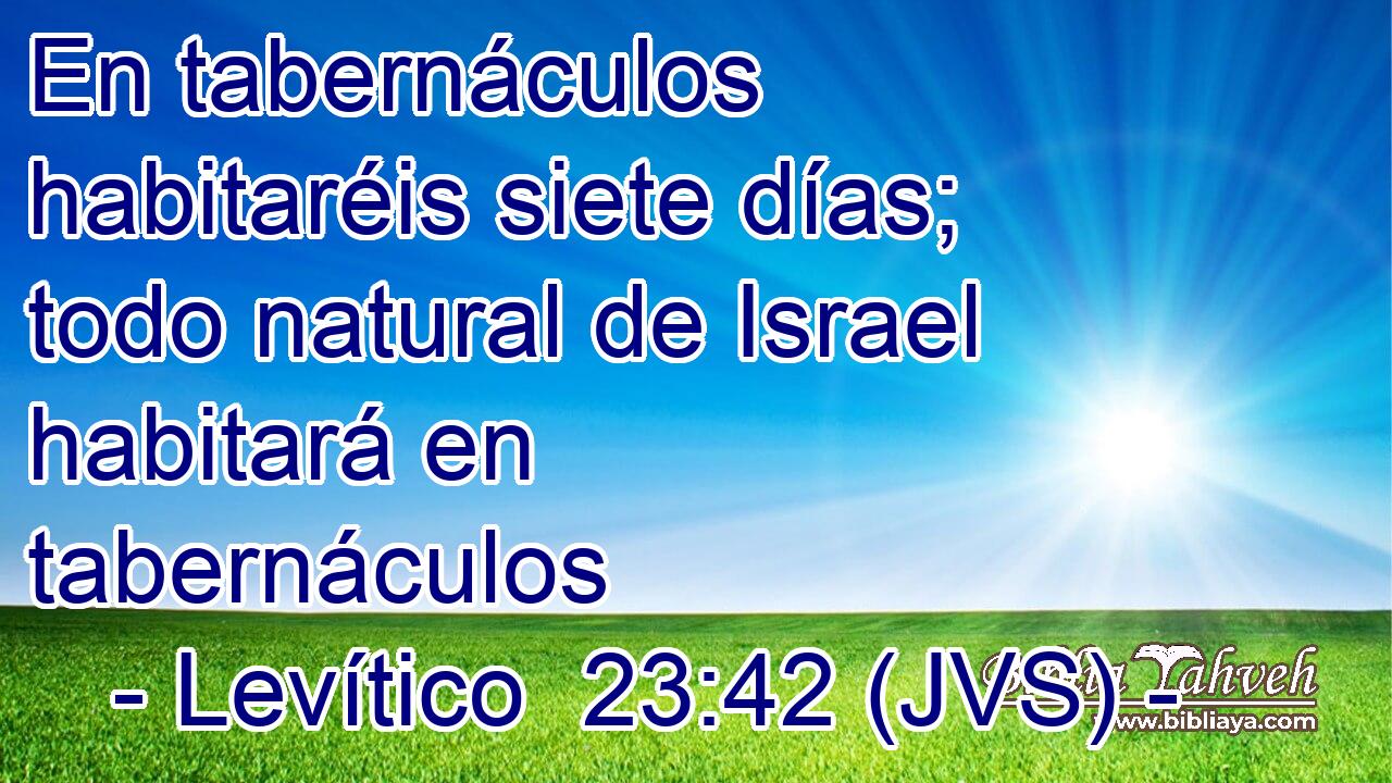 En tabernáculos habitaréis siete días; todo natural de Israel habitará en tabernáculos