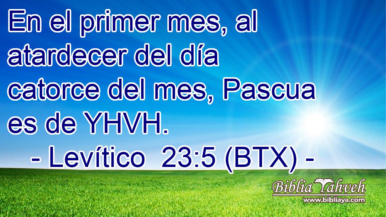 En el primer mes, al atardecer del día catorce del mes, Pascua es de YHVH.
