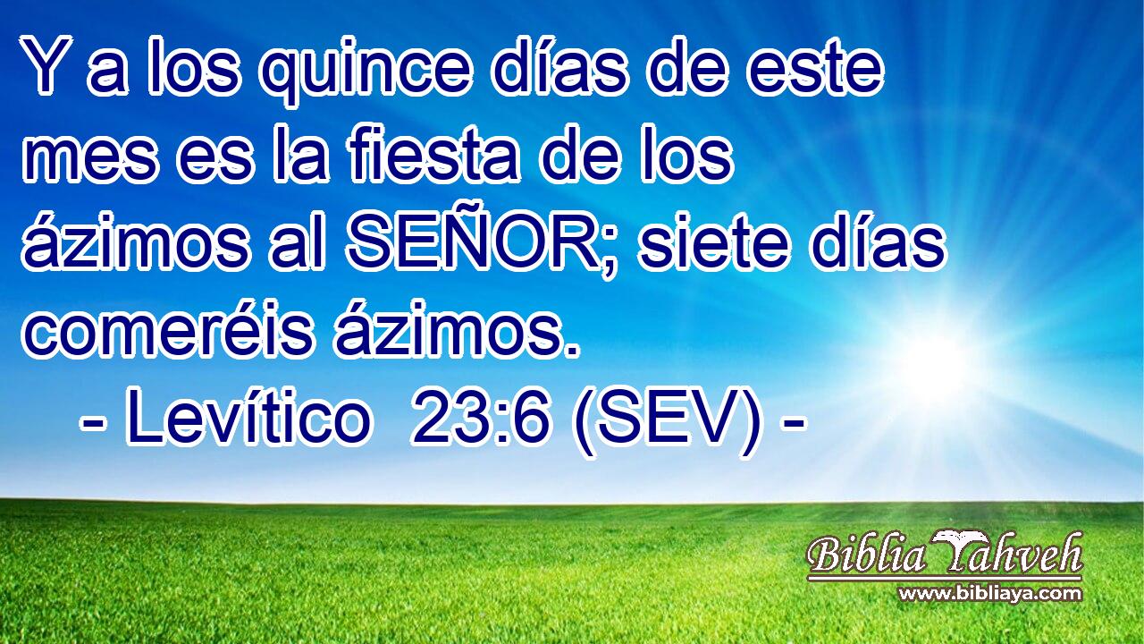 Y a los quince días de este mes es la fiesta de los ázimos al SEÑOR; siete días comeréis ázimos.