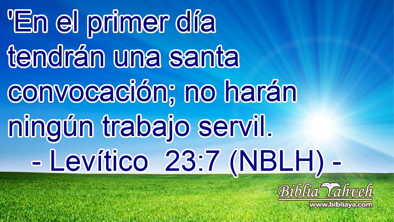  'En el primer día tendrán una santa convocación; no harán ningún trabajo servil. 