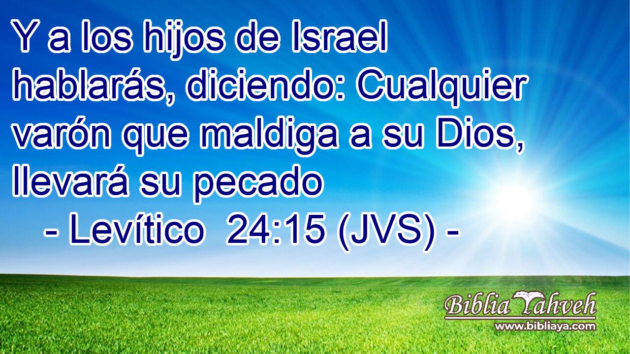 Y a los hijos de Israel hablarás, diciendo: Cualquier varón que maldiga a su Dios, llevará su pecado