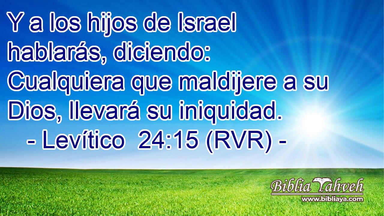 Y a los hijos de Israel hablarás, diciendo: Cualquiera que maldijere a su Dios, llevará su iniquidad.