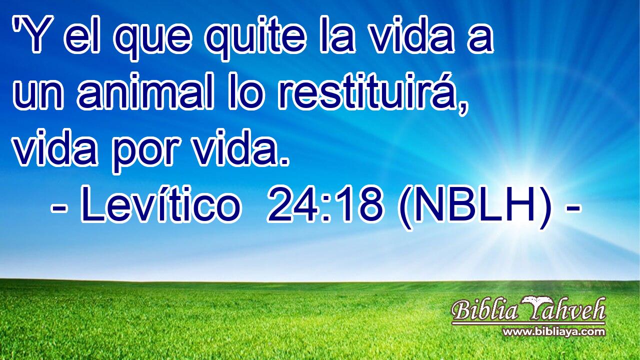  'Y el que quite la vida a un animal lo restituirá, vida por vida. 