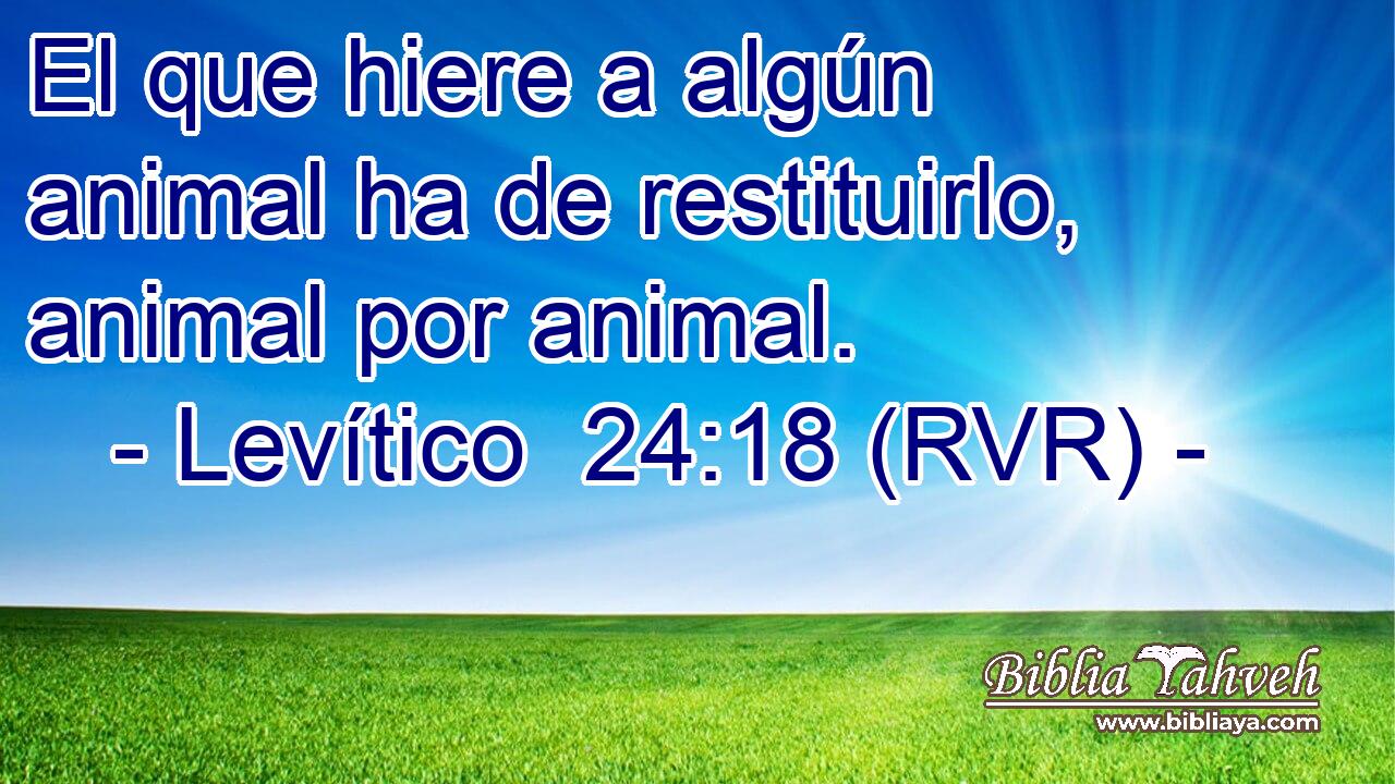 El que hiere a algún animal ha de restituirlo, animal por animal.
