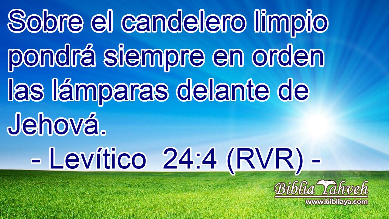 Sobre el candelero limpio pondrá siempre en orden las lámparas delante de Jehová.