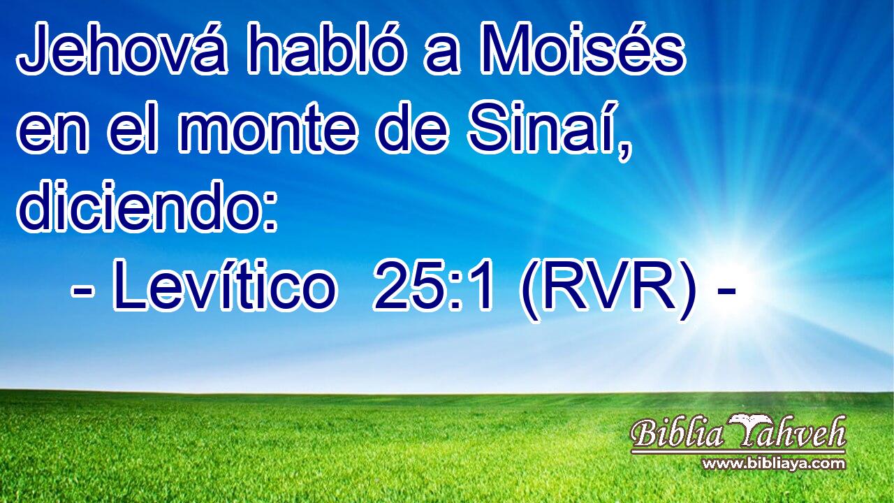 Jehová habló a Moisés en el monte de Sinaí, diciendo: