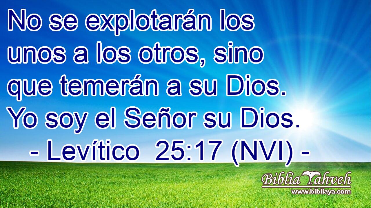  No se explotarán los unos a los otros, sino que temerán a su Dios. Yo soy el Señor su Dios. 