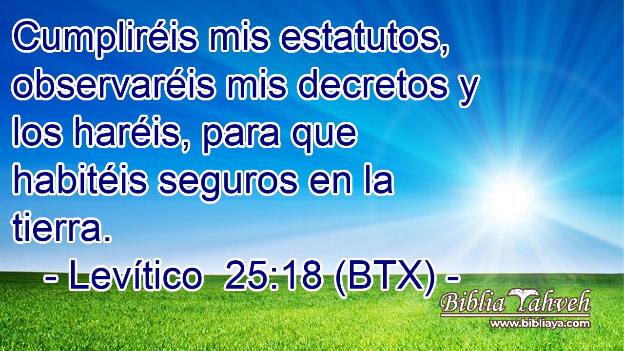 Cumpliréis mis estatutos, observaréis mis decretos y los haréis, para que habitéis seguros en la tierra.