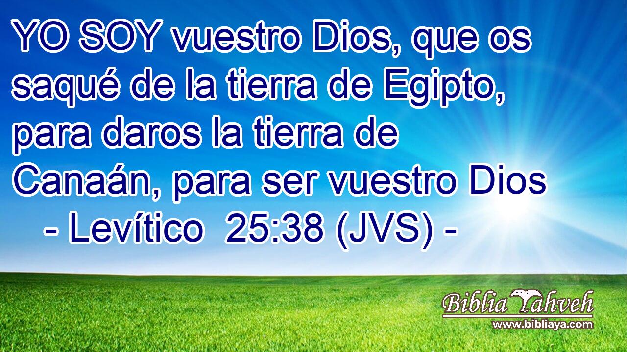 YO SOY vuestro Dios, que os saqué de la tierra de Egipto, para daros la tierra de Canaán, para ser vuestro Dios