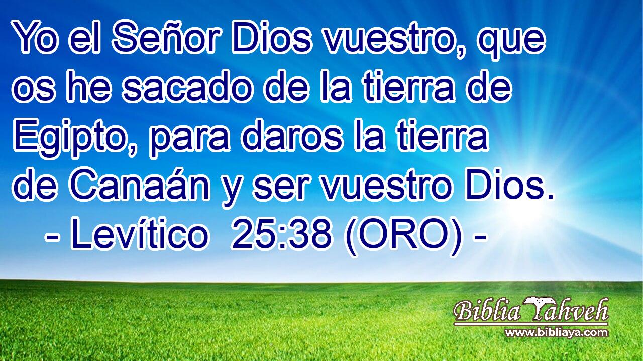  Yo el Señor Dios vuestro, que os he sacado de la tierra de Egipto, para daros la tierra de Canaán y ser vuestro Dios. 