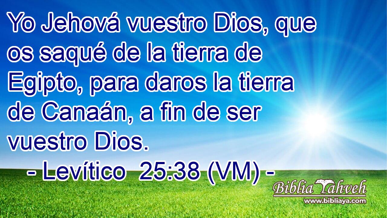 Yo Jehová vuestro Dios, que os saqué de la tierra de Egipto, para daros la tierra de Canaán, a fin de ser vuestro Dios. 