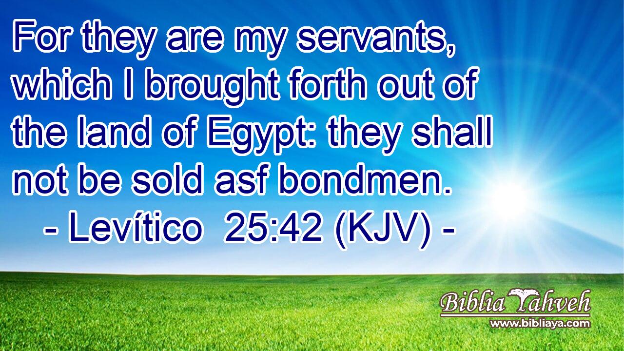 For they are my servants, which I brought forth out of the land of Egypt: they shall not be sold asf bondmen.