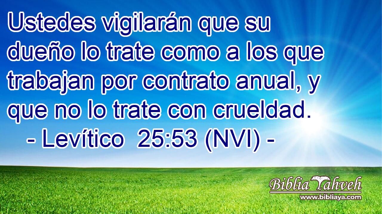  Ustedes vigilarán que su dueño lo trate como a los que trabajan por contrato anual, y que no lo trate con crueldad. 