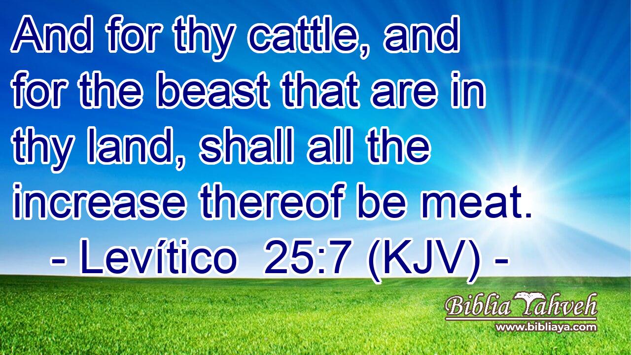 And for thy cattle, and for the beast that are in thy land, shall all the increase thereof be meat.
