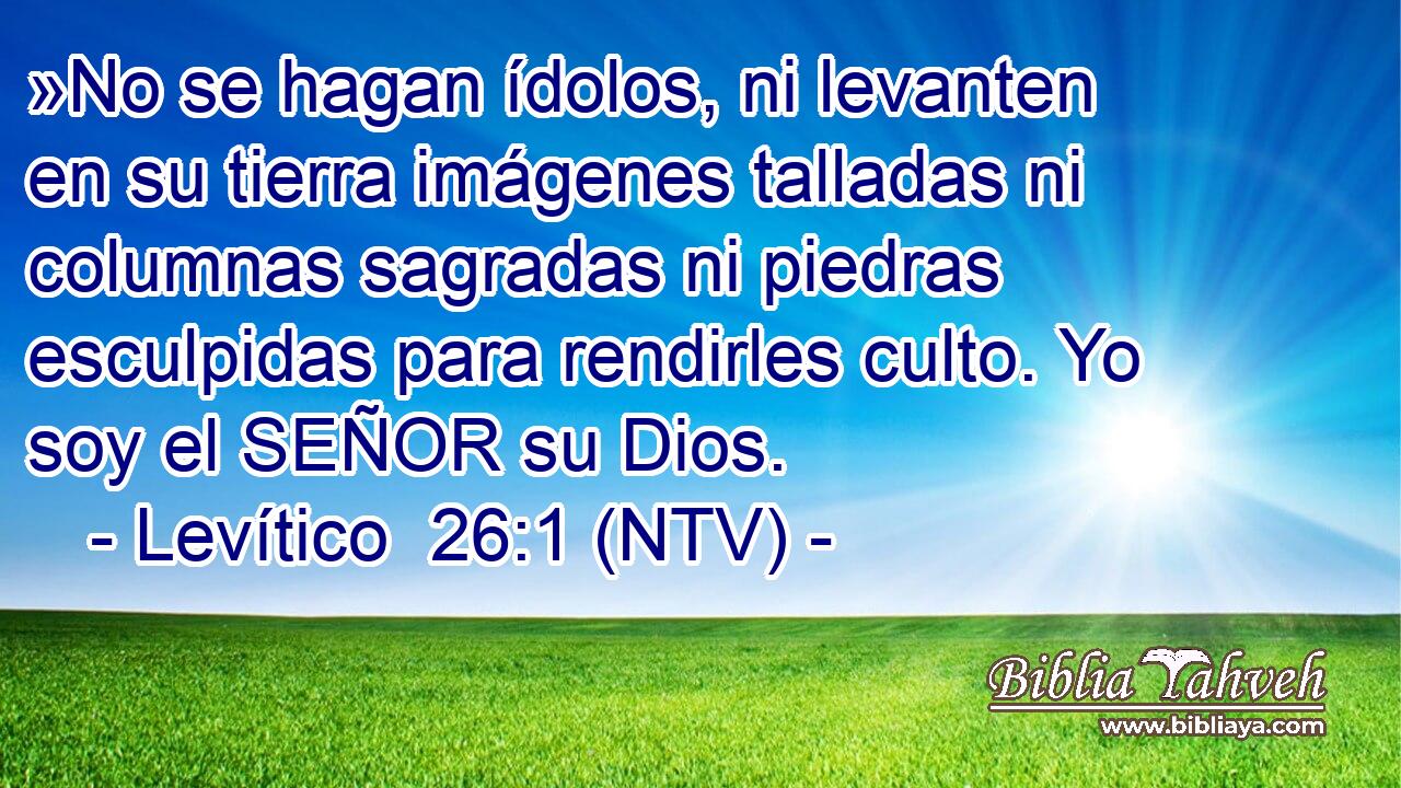 »No se hagan ídolos, ni levanten en su tierra imágenes talladas ni columnas sagradas ni piedras esculpidas para rendirles culto. Yo soy el SEÑOR su Dios.