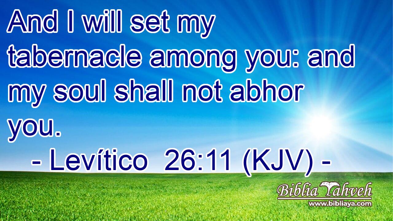 And I will set my tabernacle among you: and my soul shall not abhor you.
