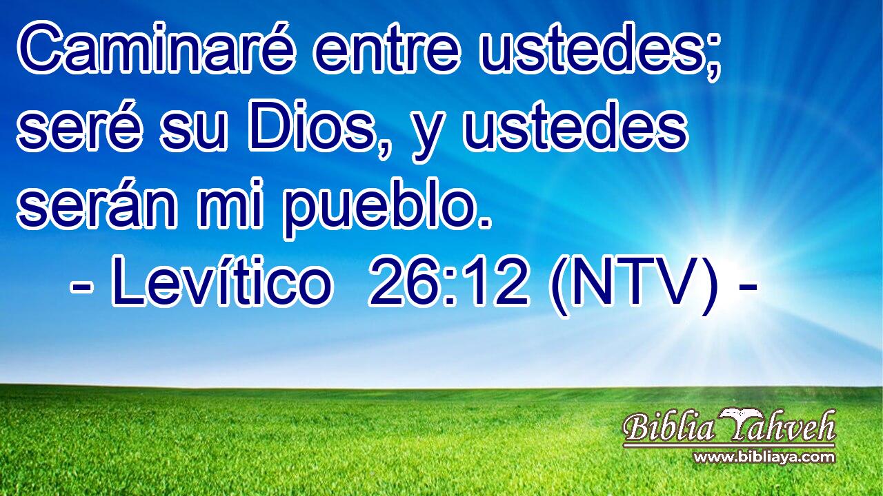 Caminaré entre ustedes; seré su Dios, y ustedes serán mi pueblo.