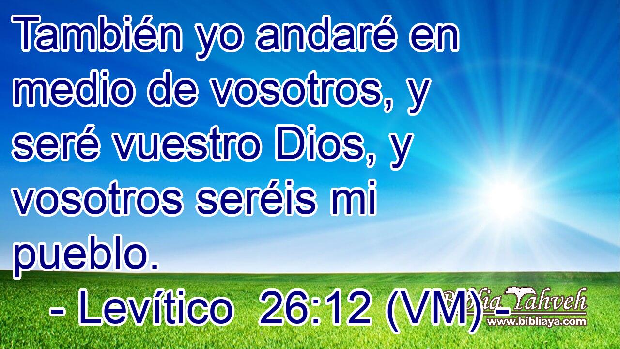  También yo andaré en medio de vosotros, y seré vuestro Dios, y vosotros seréis mi pueblo. 