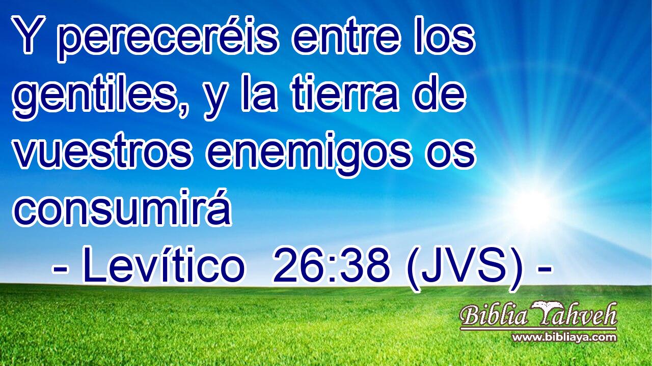 Y pereceréis entre los gentiles, y la tierra de vuestros enemigos os consumirá