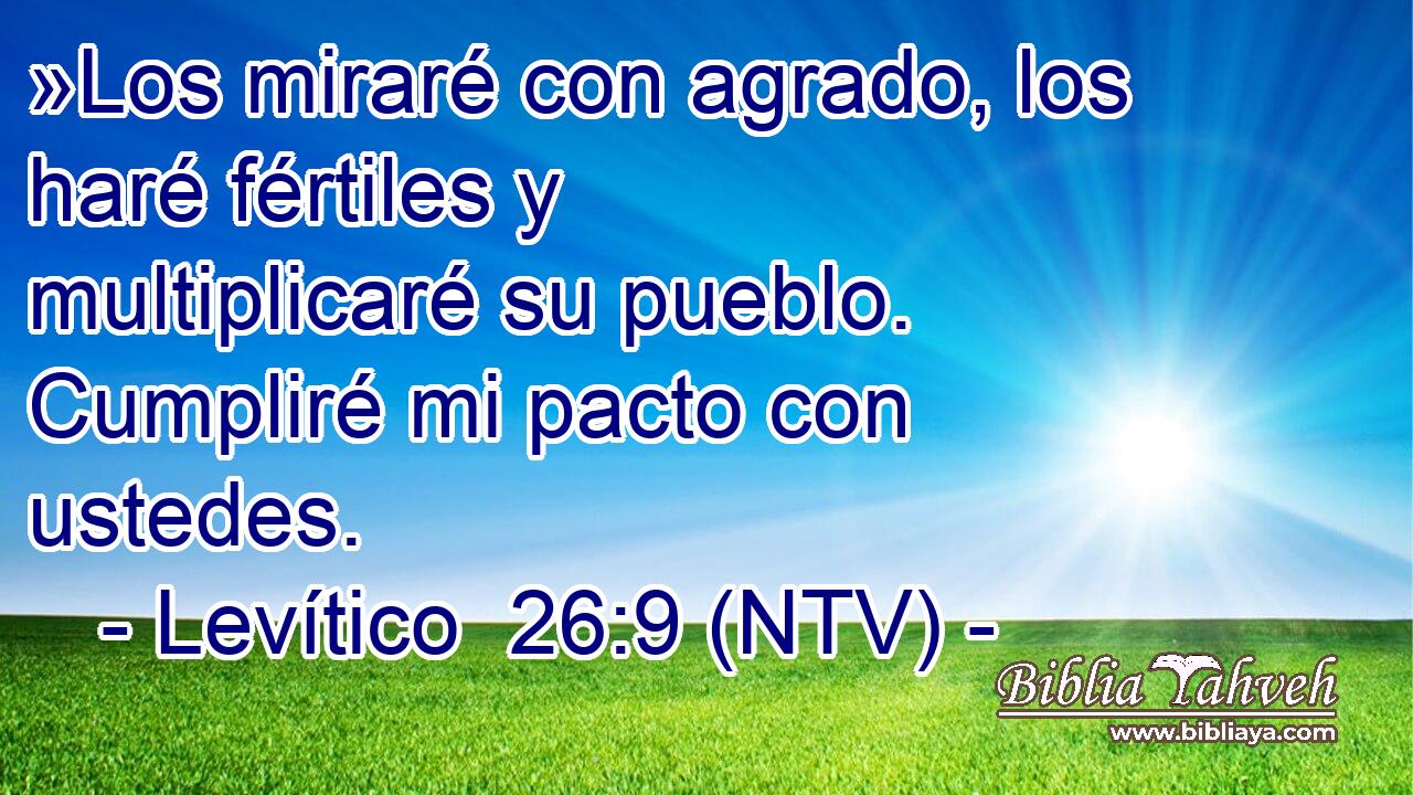 »Los miraré con agrado, los haré fértiles y multiplicaré su pueblo. Cumpliré mi pacto con ustedes.