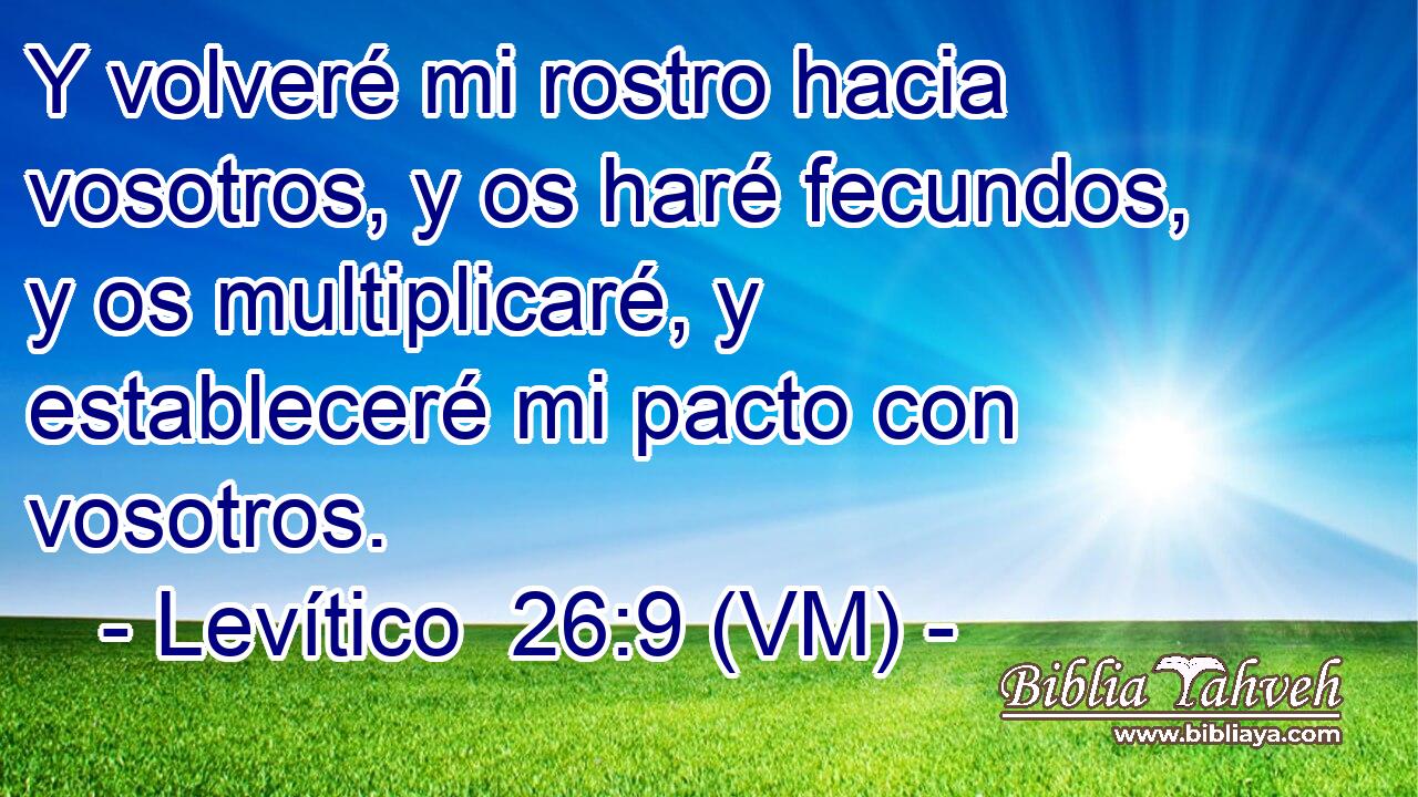  Y volveré mi rostro hacia vosotros, y os haré fecundos, y os multiplicaré, y estableceré mi pacto con vosotros. 