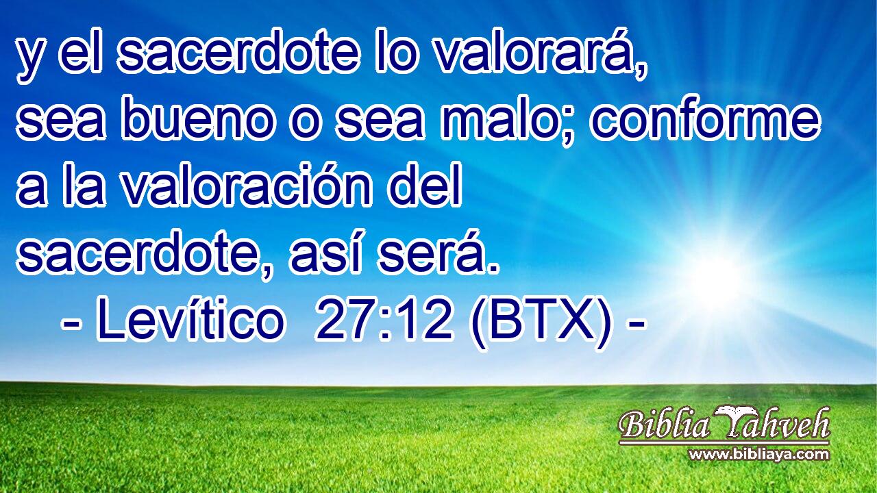 y el sacerdote lo valorará, sea bueno o sea malo; conforme a la valoración del sacerdote, así será.