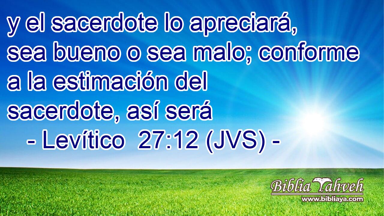 y el sacerdote lo apreciará, sea bueno o sea malo; conforme a la estimación del sacerdote, así será
