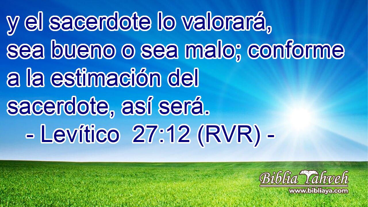 y el sacerdote lo valorará, sea bueno o sea malo; conforme a la estimación del sacerdote, así será.