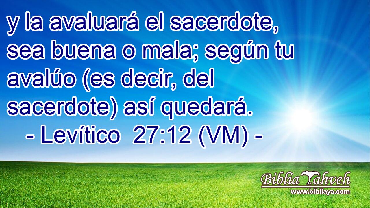  y la avaluará el sacerdote, sea buena o mala; según tu avalúo (es decir, del sacerdote) así quedará. 