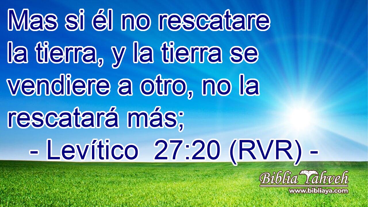 Mas si él no rescatare la tierra, y la tierra se vendiere a otro, no la rescatará más;