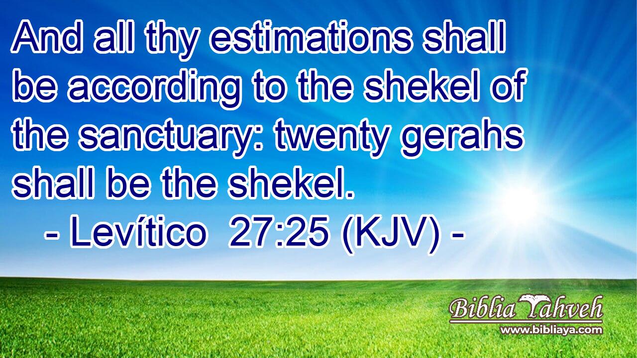 And all thy estimations shall be according to the shekel of the sanctuary: twenty gerahs shall be the shekel.
