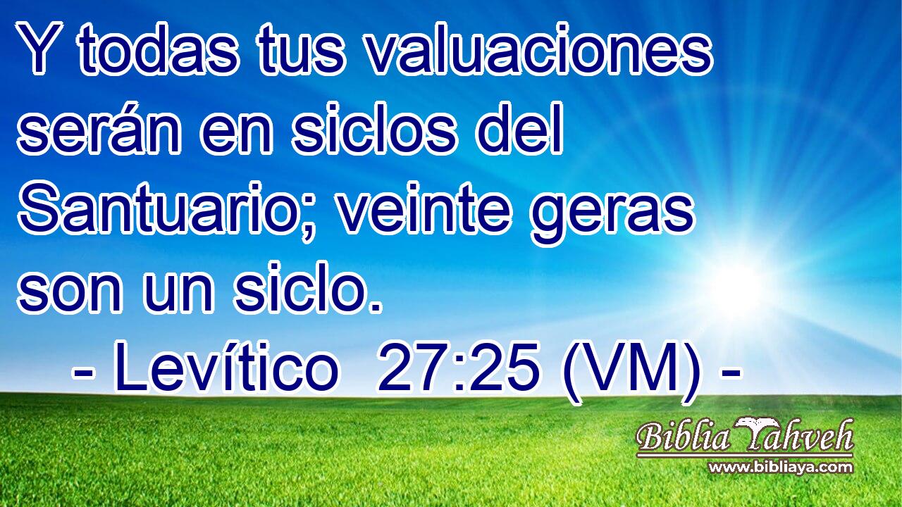  Y todas tus valuaciones serán en siclos del Santuario; veinte geras son un siclo. 