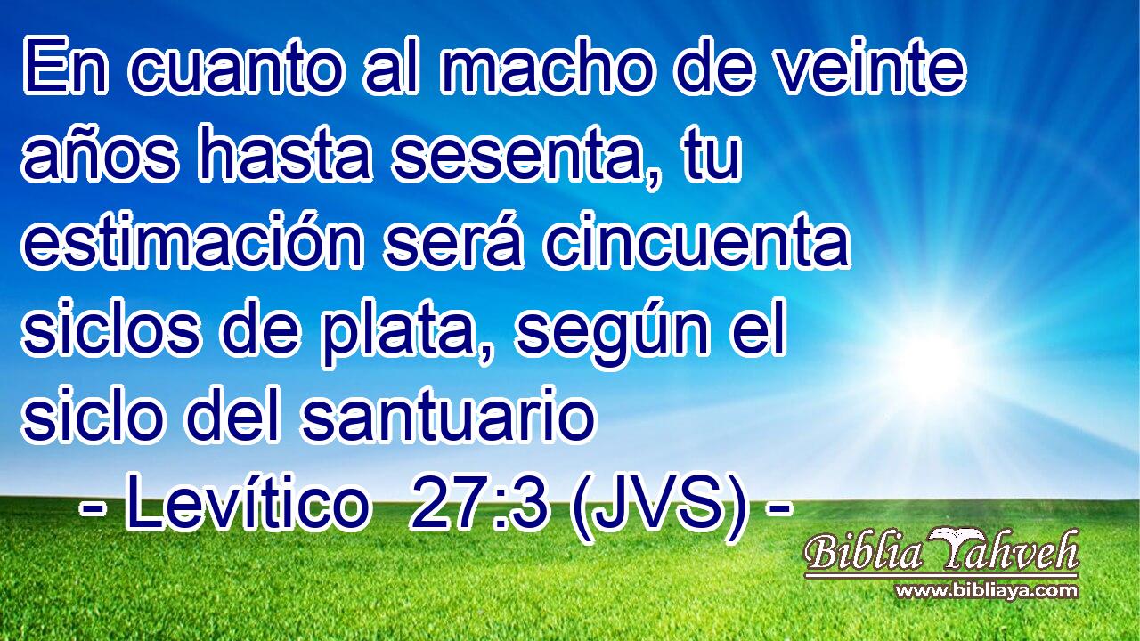 En cuanto al macho de veinte años hasta sesenta, tu estimación será cincuenta siclos de plata, según el siclo del santuario