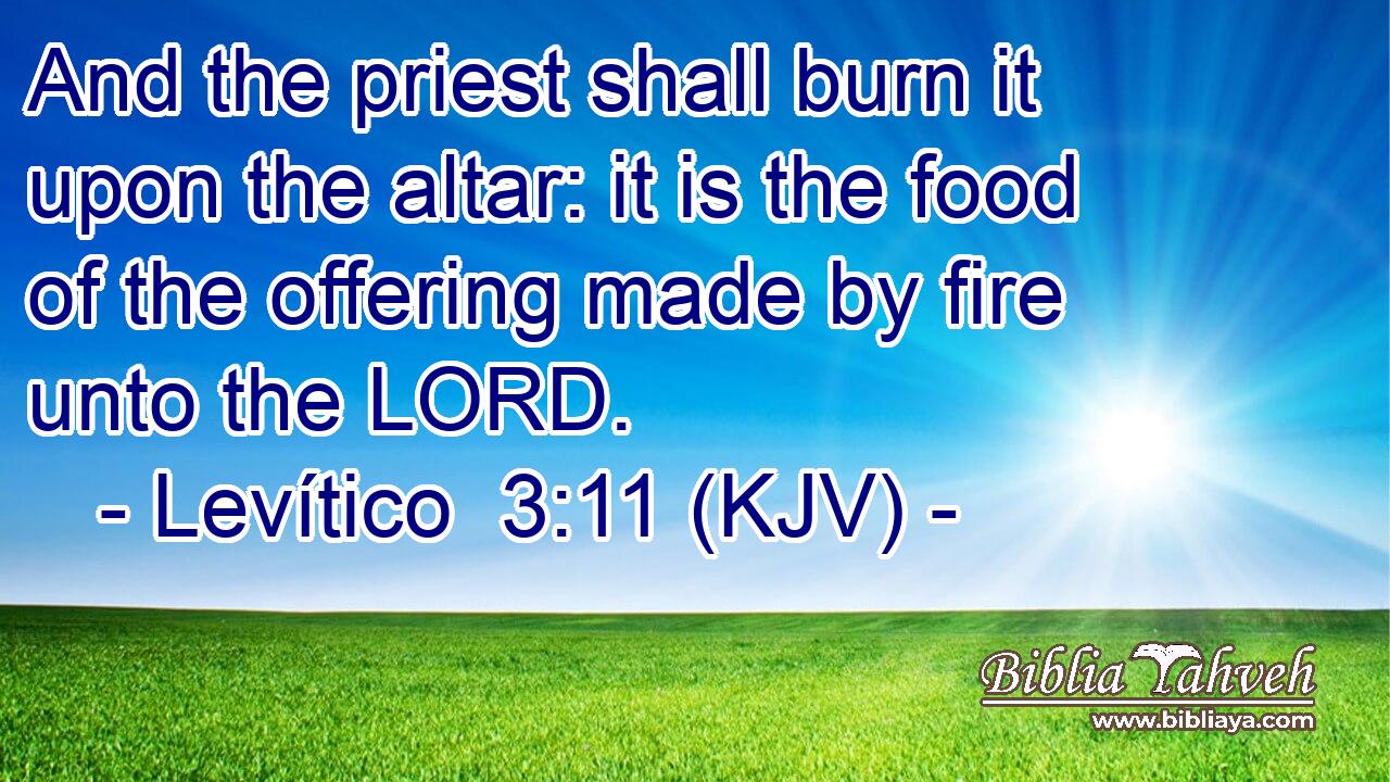 And the priest shall burn it upon the altar: it is the food of the offering made by fire unto the LORD.
