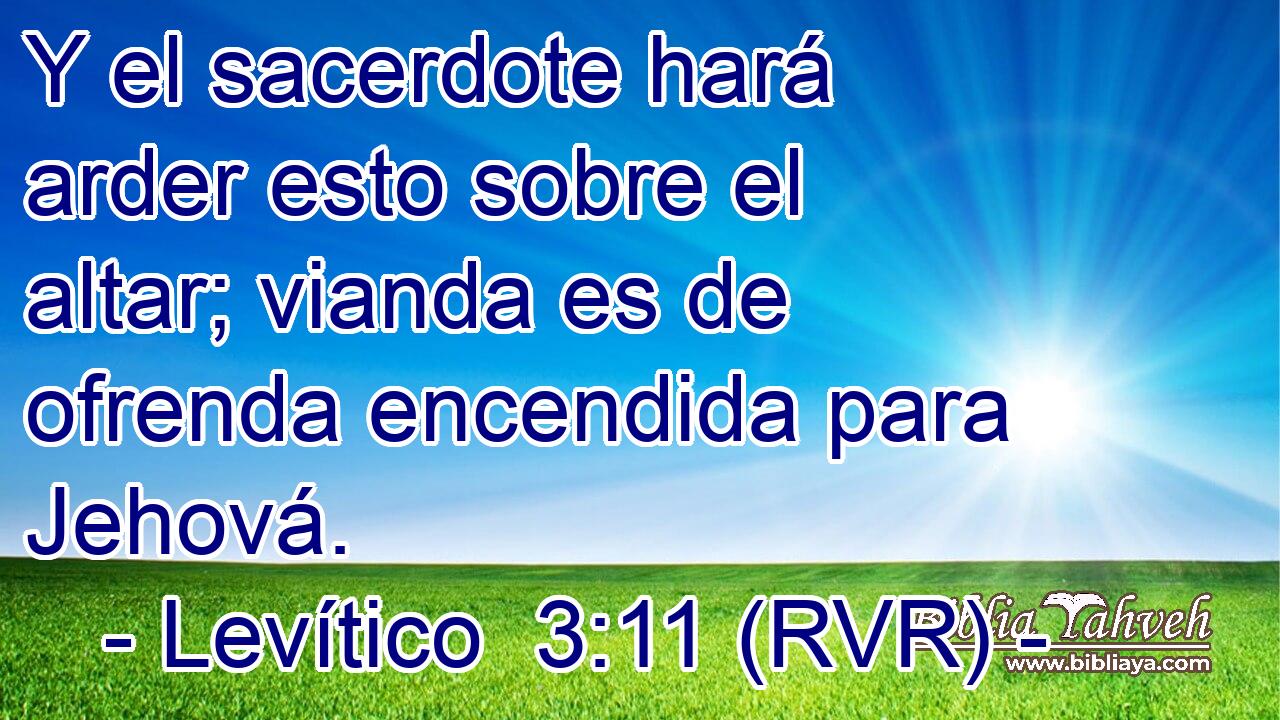 Y el sacerdote hará arder esto sobre el altar; vianda es de ofrenda encendida para Jehová.